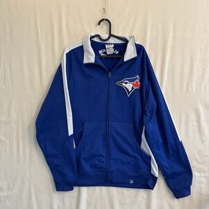 Mens Majestic Toronto Blue Jays Big & Tall Emroidered Full Zip Jacket Size XL